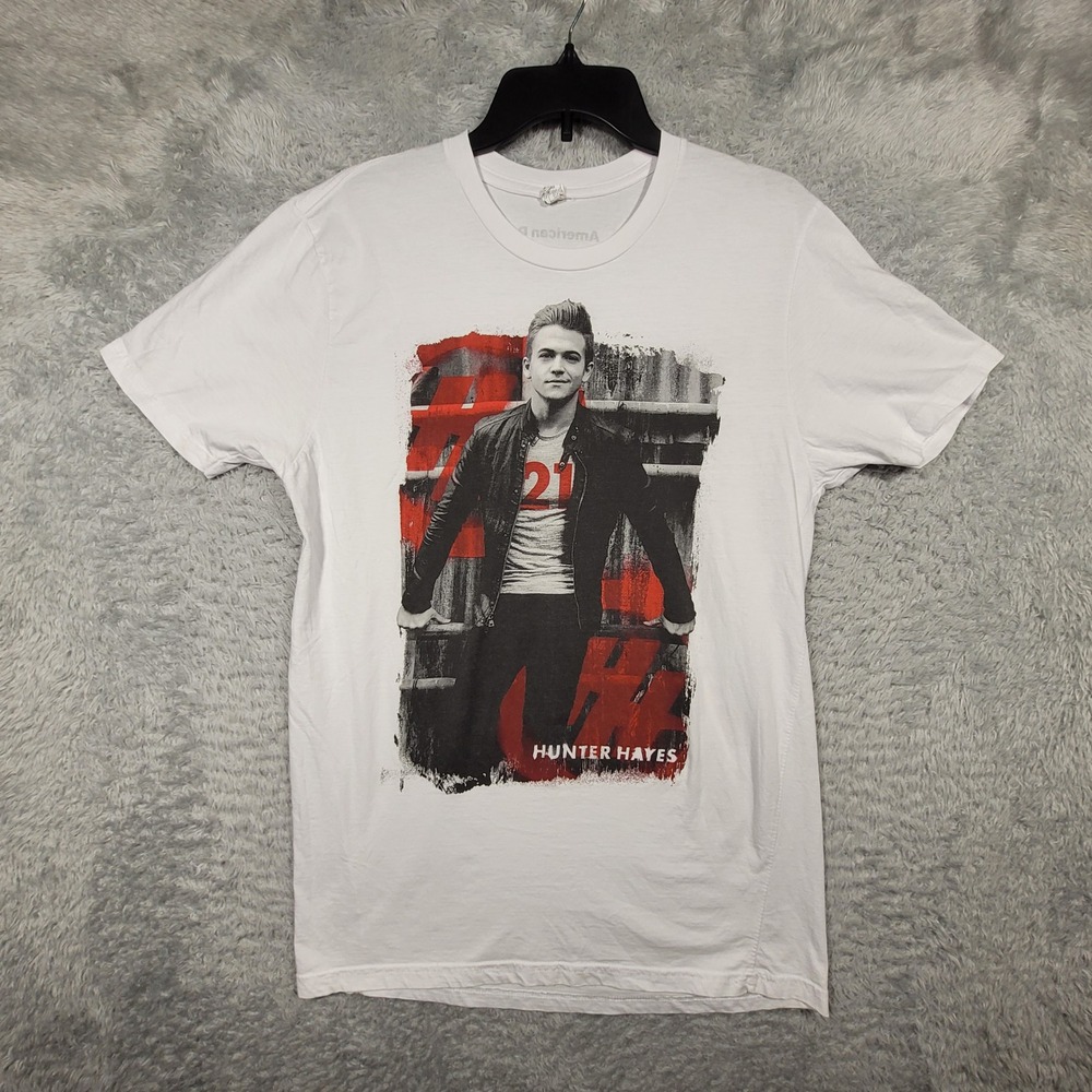 Hunter Hayes Summer Tour 2015 T-Shirt Mens Large Rockme White Graphic
